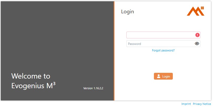 login evogenius screenshot